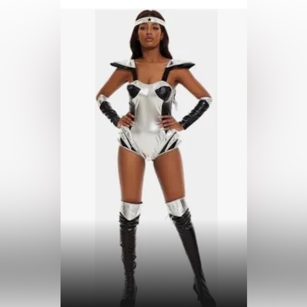Womens Sexy Galaxy Future Soldier Bodysuit Halloween Costume